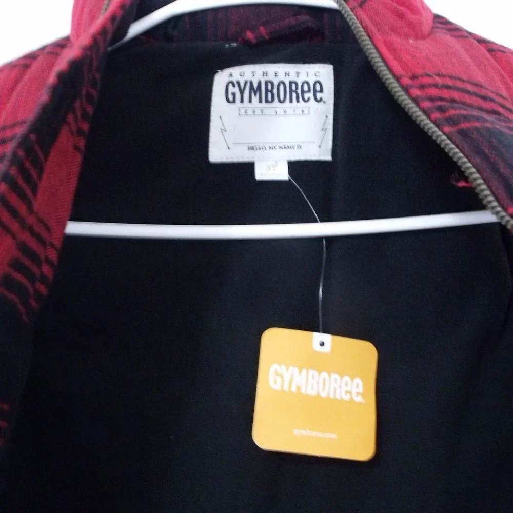 Gymboree Red Black Plaid Puffer Vest 3T
